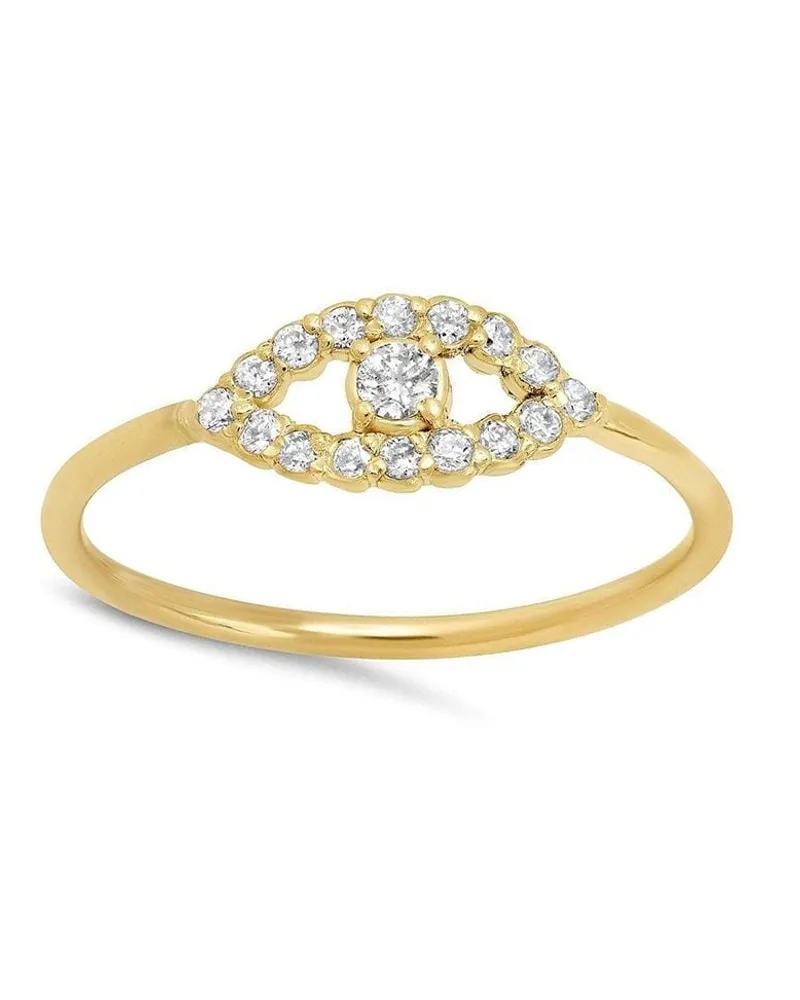 Jennifer Meyer Mini 18kt Evil Eye Gelbgoldring mit Diamanten Gold