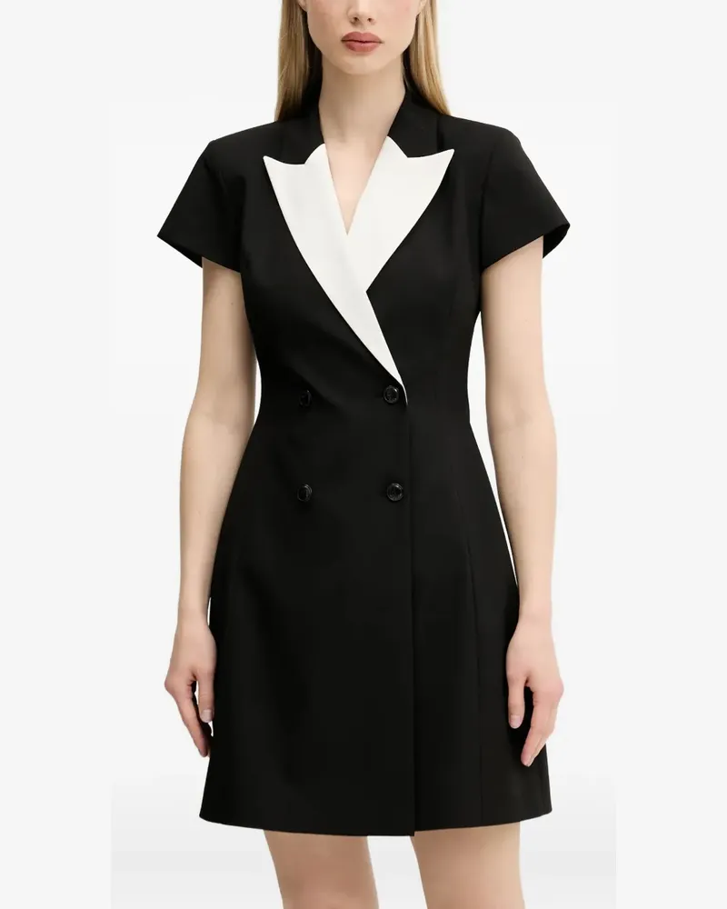 HUGO BOSS Doppelreihiges Minikleid mit kurzen Ärmeln - Schwarz Schwarz
