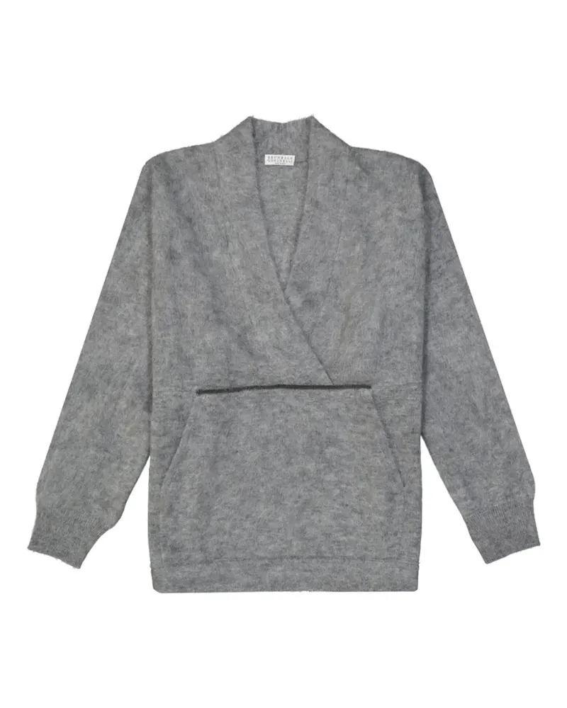 Brunello Cucinelli Pullover mit Stehkragen - Grau Grau