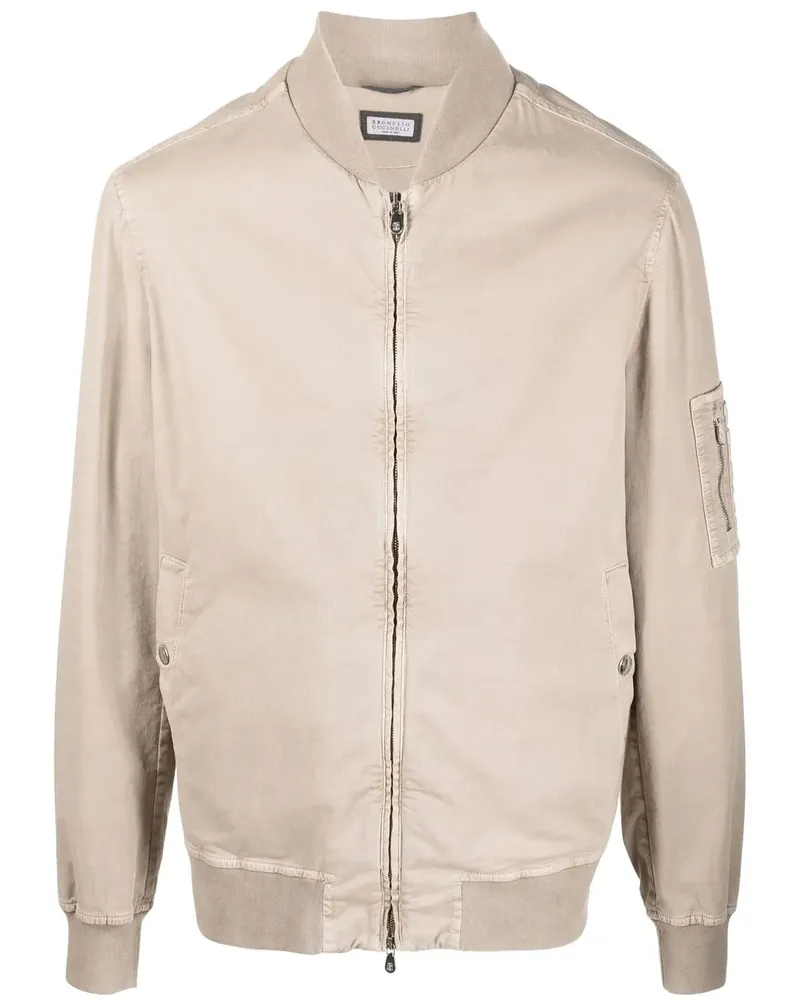 Brunello Cucinelli Bomberjacke mit Reißverschluss - Nude Nude