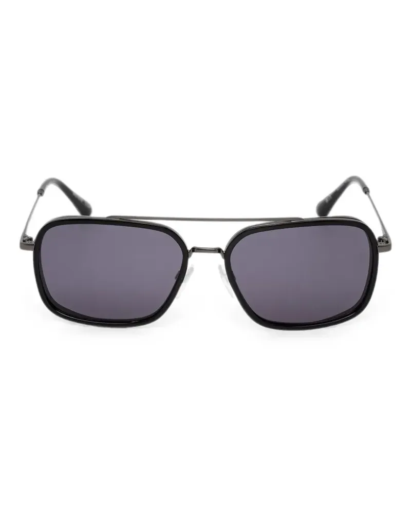 Barbour double-bridge rectangle-frame sunglasses - Schwarz Schwarz