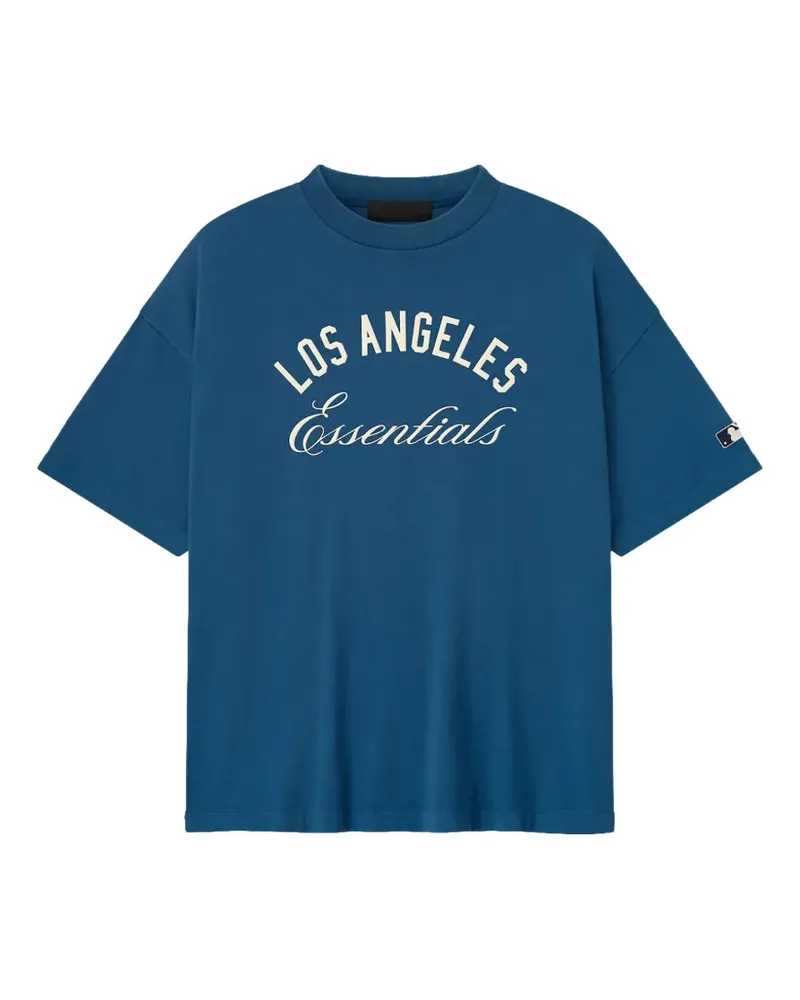 Fear of God logo-print cotton-jersey T-shirt - Blau Blau