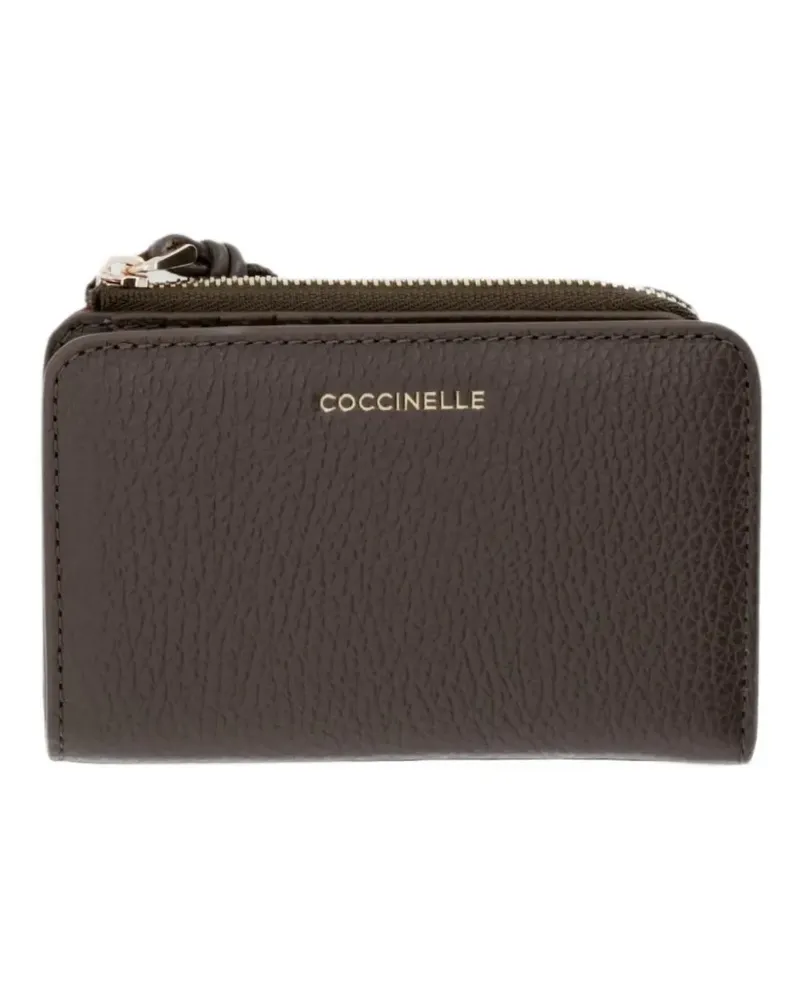 Coccinelle small Metallic leather wallet - Braun Braun