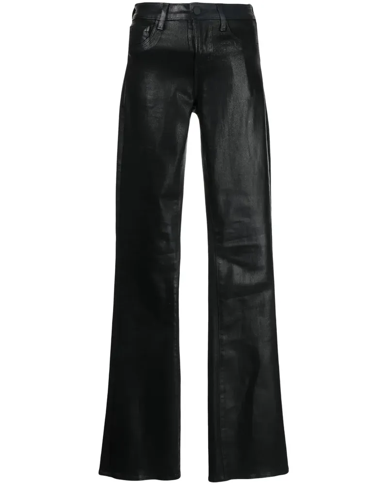 L'Agence Gewachste Selma Bootcut-Jeans - Schwarz Schwarz