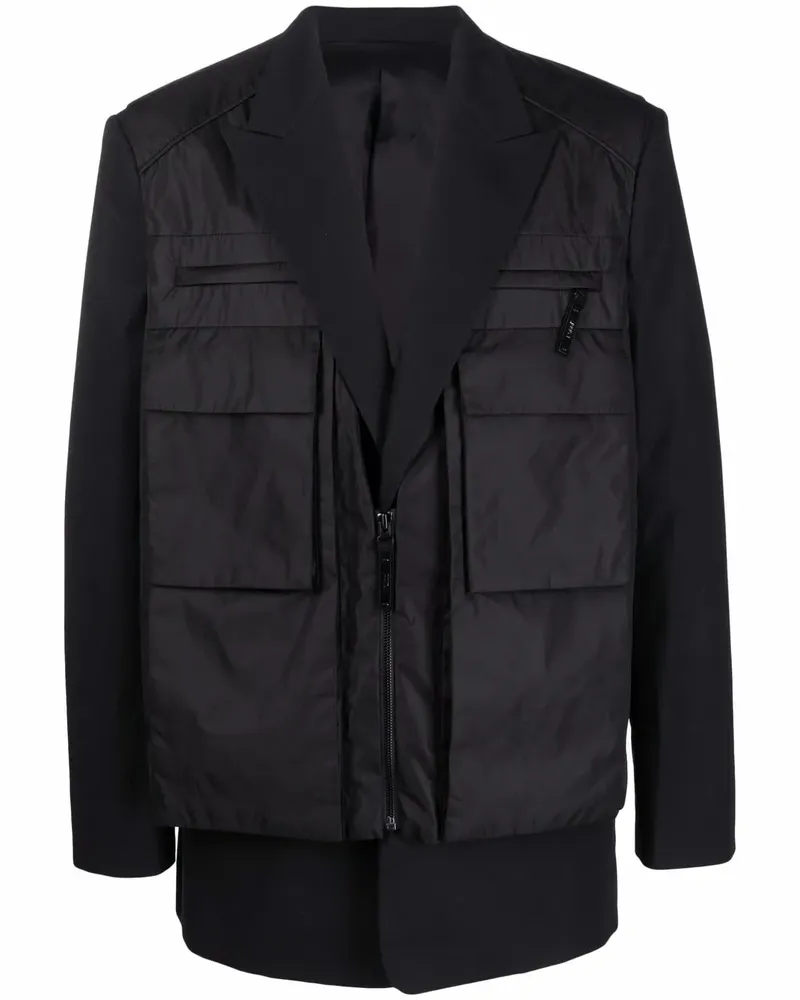 JUUN.J Sakko im Layering-Look - Schwarz Schwarz