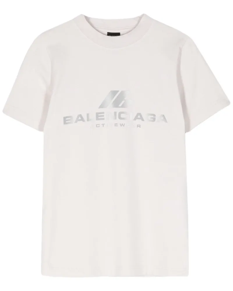 Balenciaga T-Shirt mit holografischem Logo - Grau Grau
