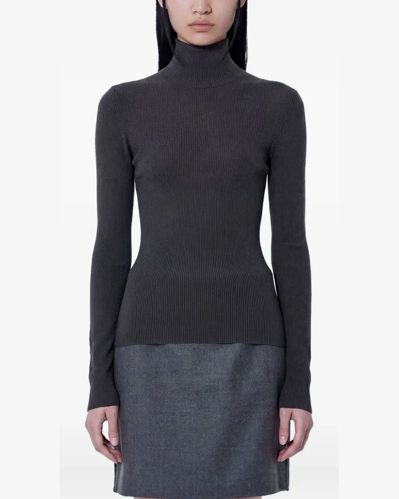 Max Mara ribbed-knit turtleneck sweater - Grau Grau