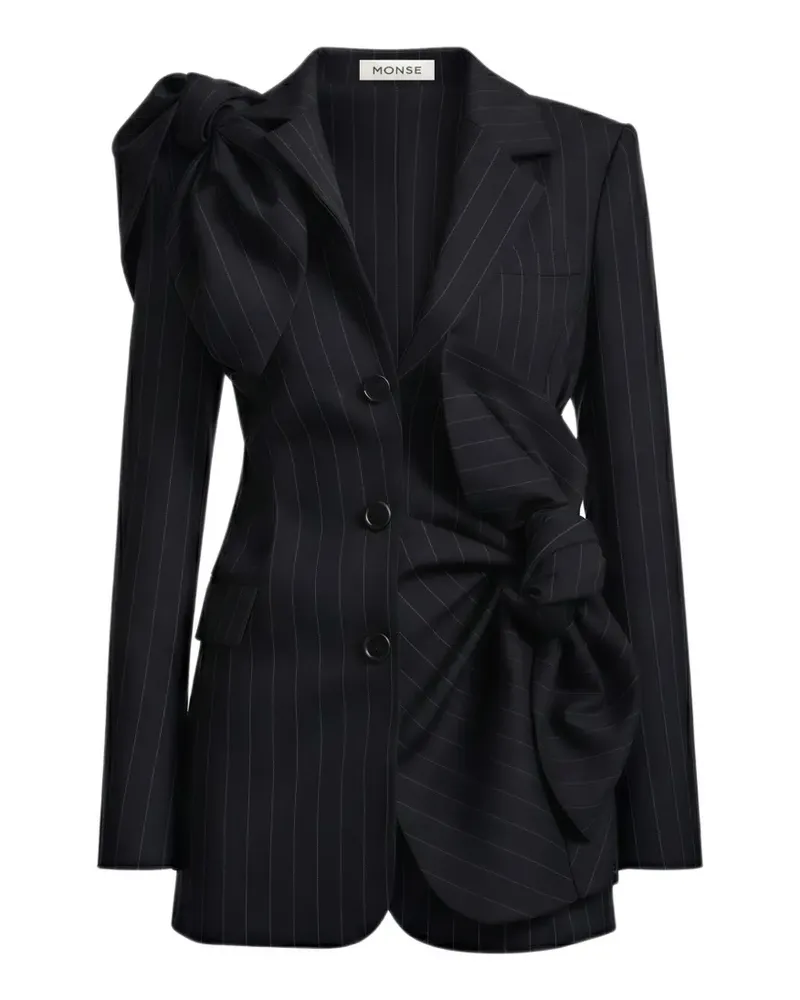 Monse bow-detail pinstripe dress - Schwarz Schwarz