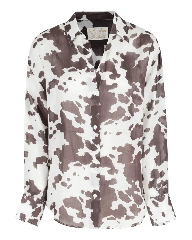 MC2 Saint Barth Cristal cow-print shirt - Weiß Weiß