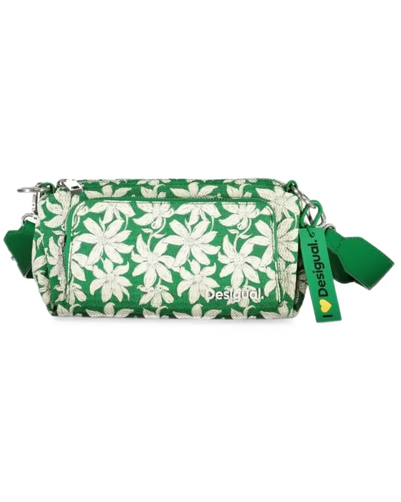 Desigual Schultertasche mit Blumenprint - Grün Grün