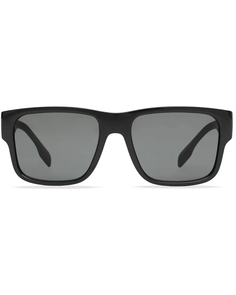 Burberry Eckige Sonnenbrille mit Logo - Schwarz Schwarz