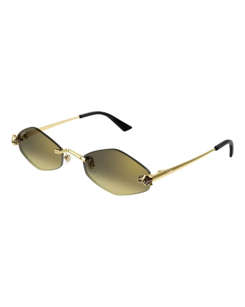 Cartier Panthère Sonnenbrille mit geometrischem Gestell - Gold Gold