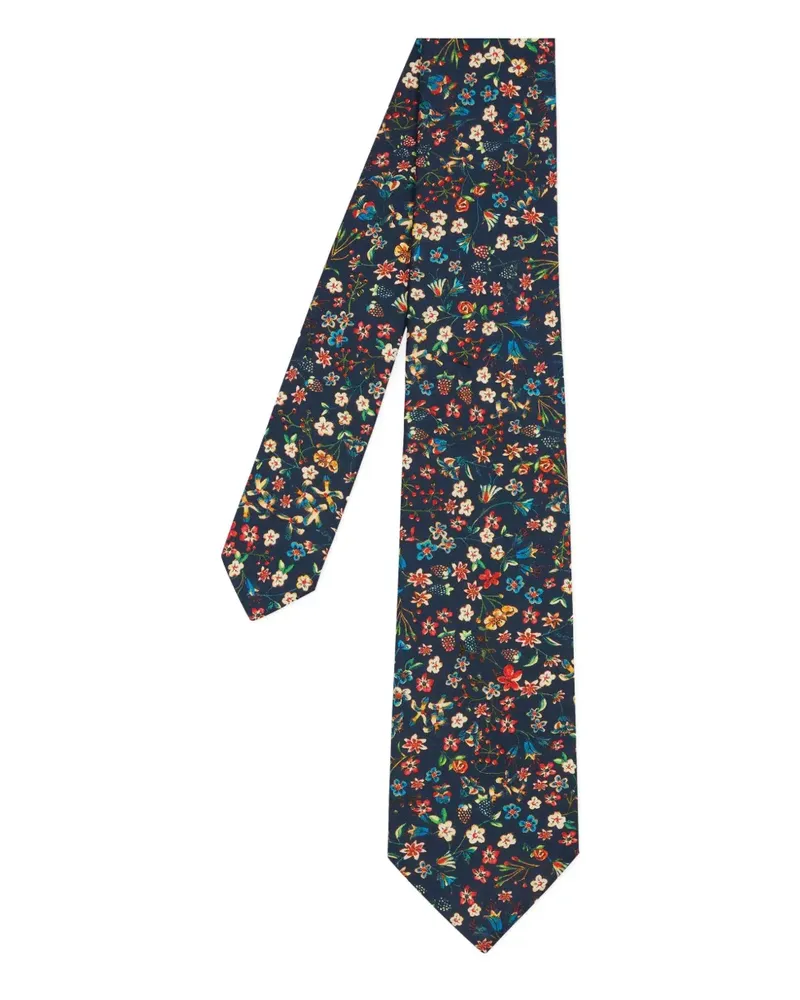 Paul Smith Krawatte mit Blumen-Print - Blau Blau