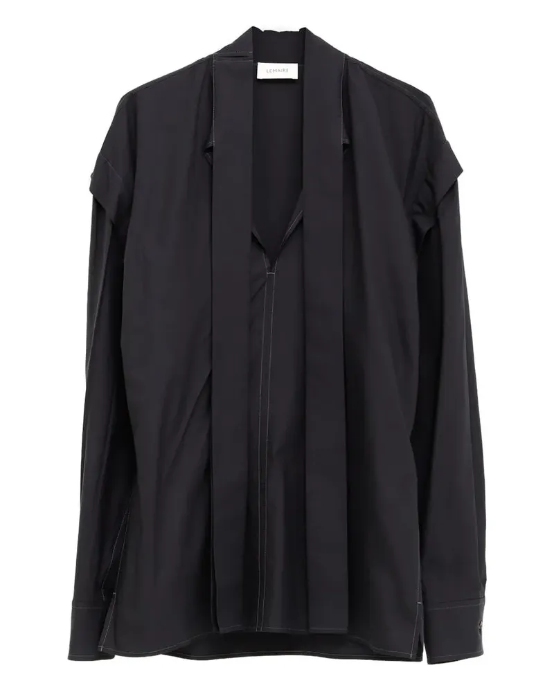 Christophe Lemaire Bluse mit Schleifenkragen - Schwarz Schwarz