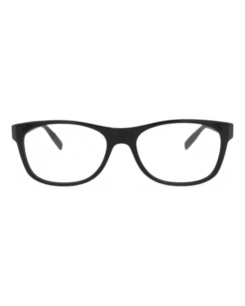 Montblanc Eckige Brille mit Logo-Schild - Schwarz Schwarz