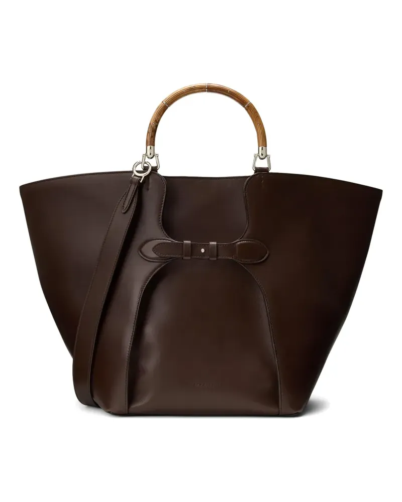 Ralph Lauren The Ralph burl wood-handle tote bag - Braun Braun