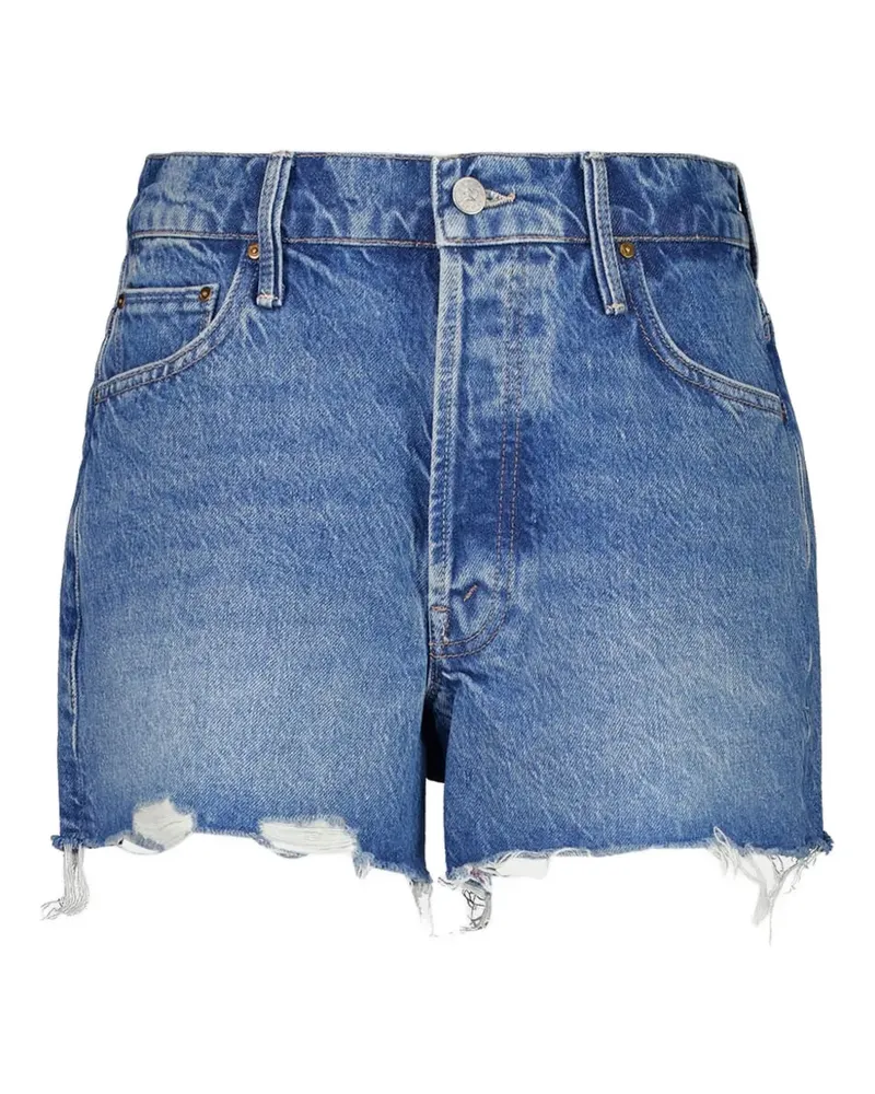 Mother Ausgefranste Jeans-Shorts - Blau Blau