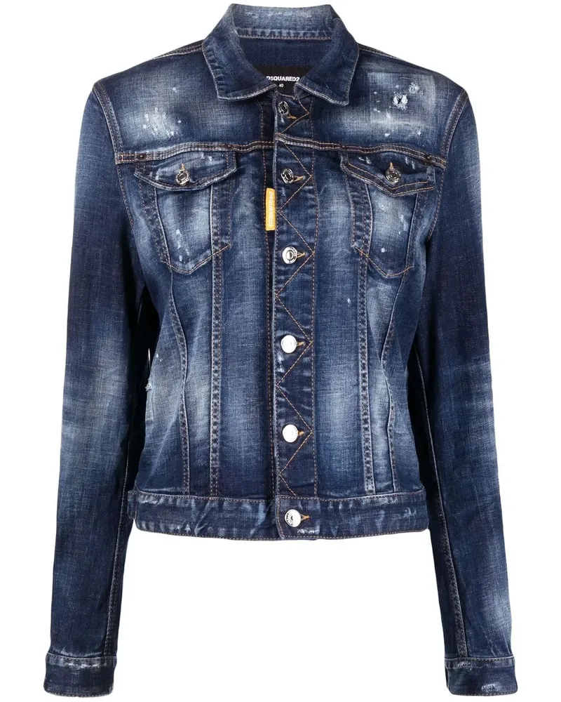 Dsquared2 Jeansjacke mit Print - Blau Blau