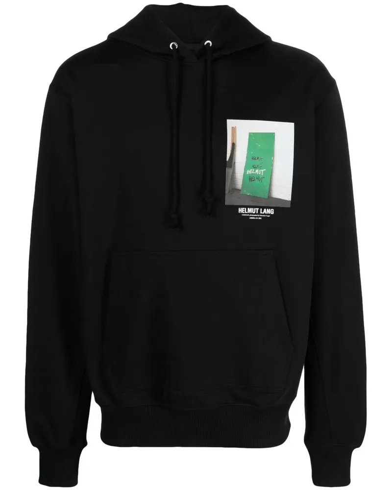 Helmut Lang Hoodie mit Foto-Print Schwarz