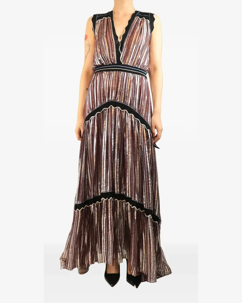 Petar Petrov metallic pleated maxi dress - Braun Braun