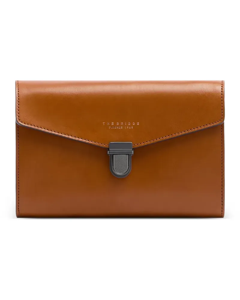 The Bridge leather wrist-strap clutch bag - Braun Braun
