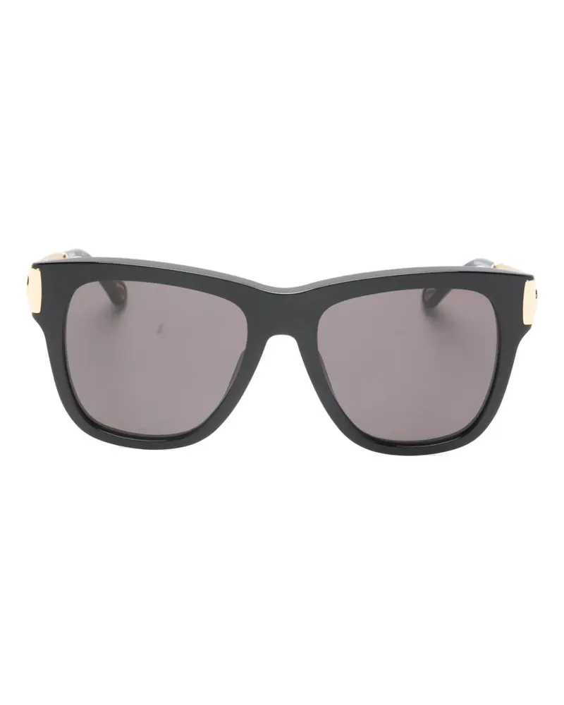 Chloé Goldfarbene Brille mit eckigem Gestell - Schwarz Schwarz