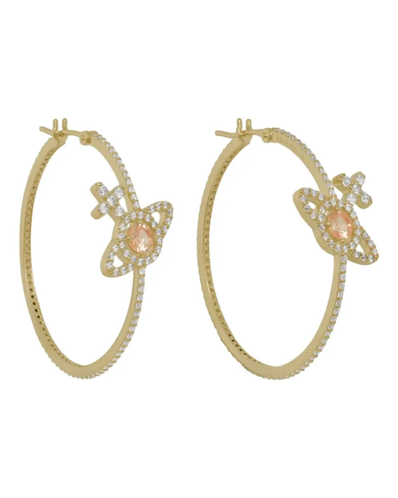 Vivienne Westwood Olympia pavé orb hoop earrings - Gold Gold