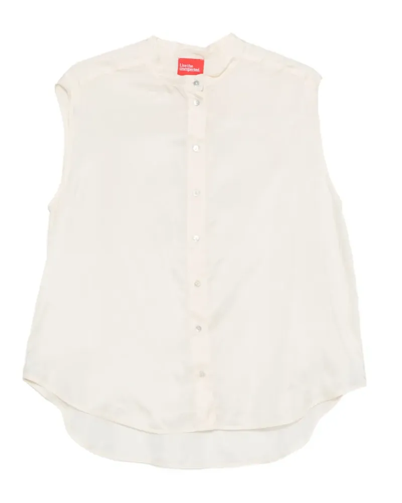 ..,merci sleeveless band-collar blouse - Nude Nude