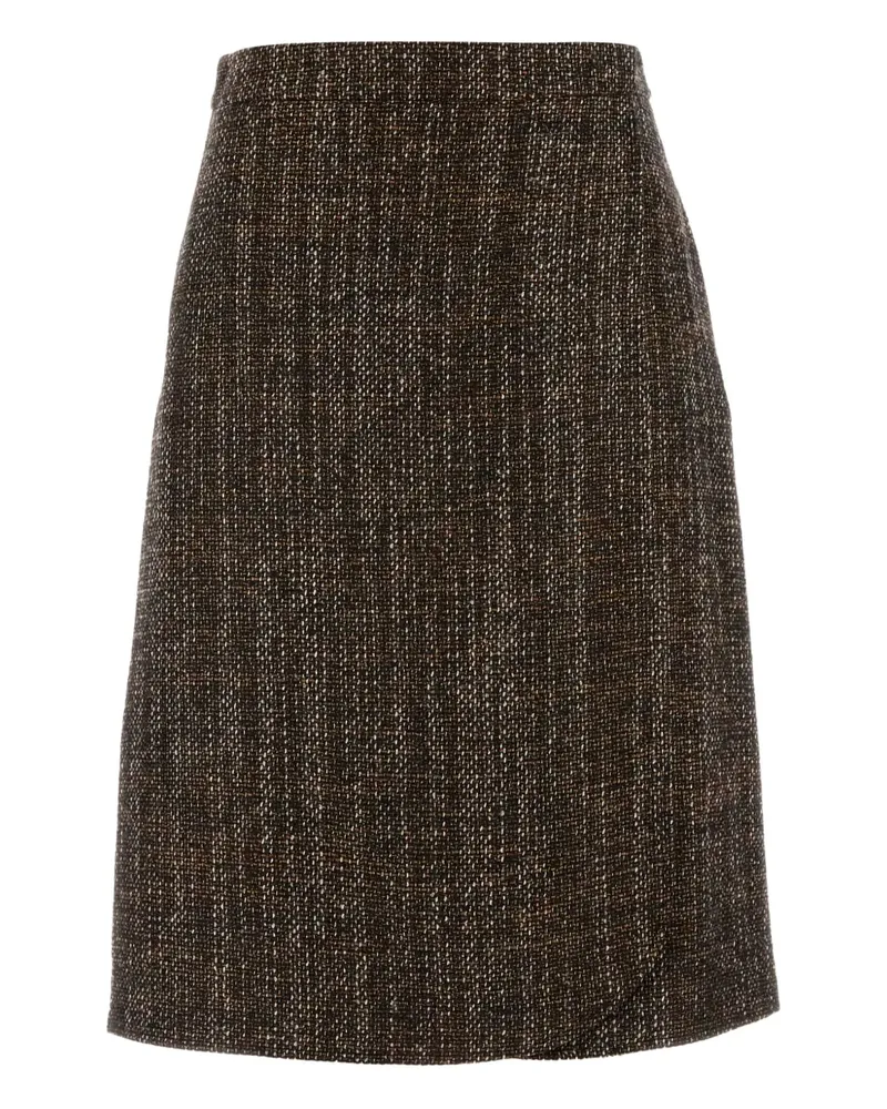 Fendi Tweed-Rock in A-Linie - Braun Braun