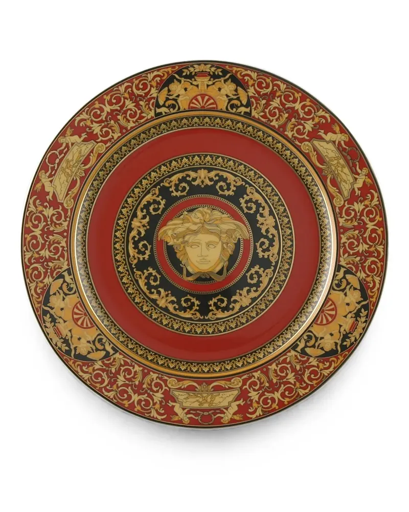 Versace Teller mit Medusa-Barockborte - Rot Rot