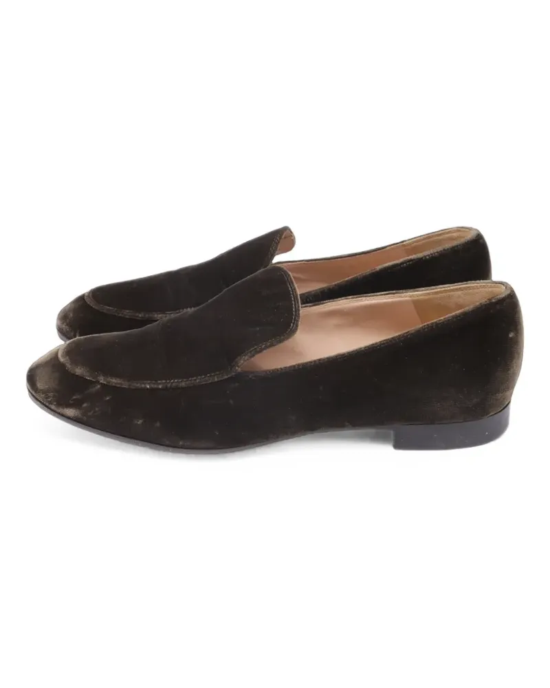 Gianvito Rossi slip-on velvet loafers - Grün Grün