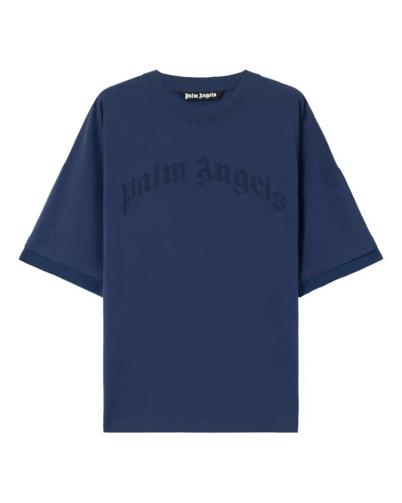 Palm Angels T-Shirt im Layering-Look mit Logo - Blau Blau