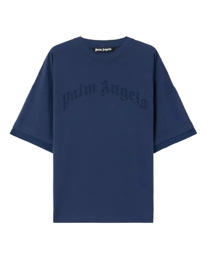 Palm Angels T-Shirt im Layering-Look mit Logo - Blau Blau
