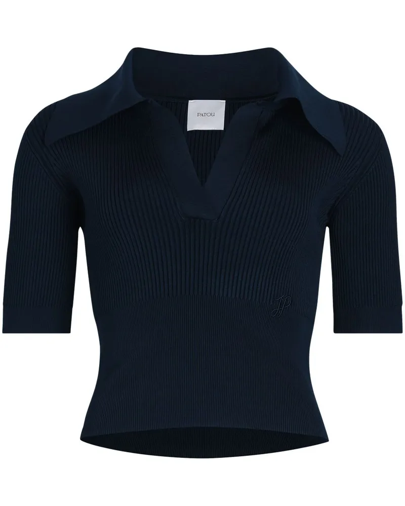 Patou Gestricktes Poloshirt - Blau Blau