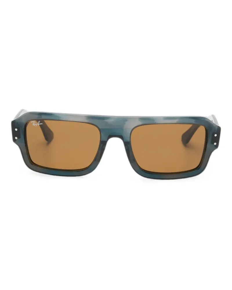Ray Ban Flacko Sonnenbrille mit eckigem Gestell - Blau Blau