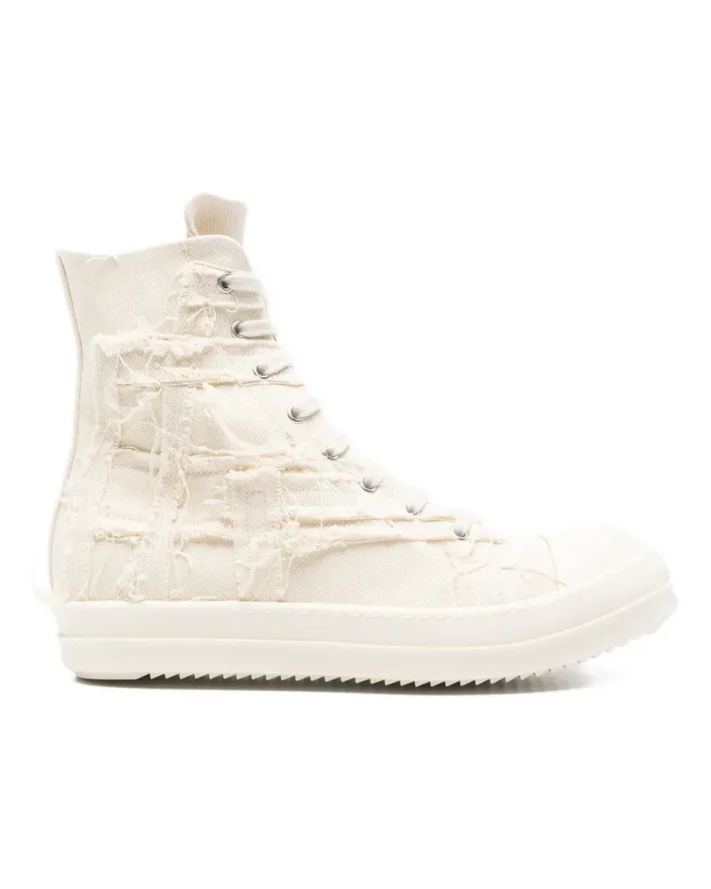 DRKSHDW by Rick Owens frayed lace-up sneakers - Nude Nude