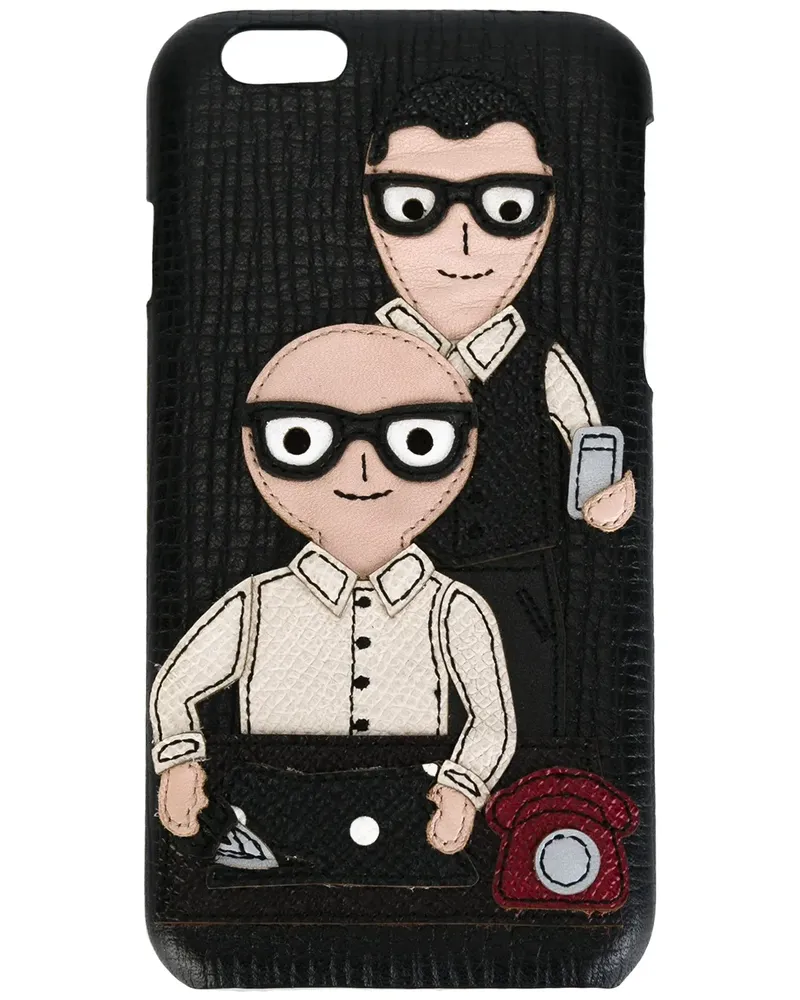 Dolce & Gabbana iPhone 6-Hülle mit "Designer"-Patch - Schwarz Schwarz