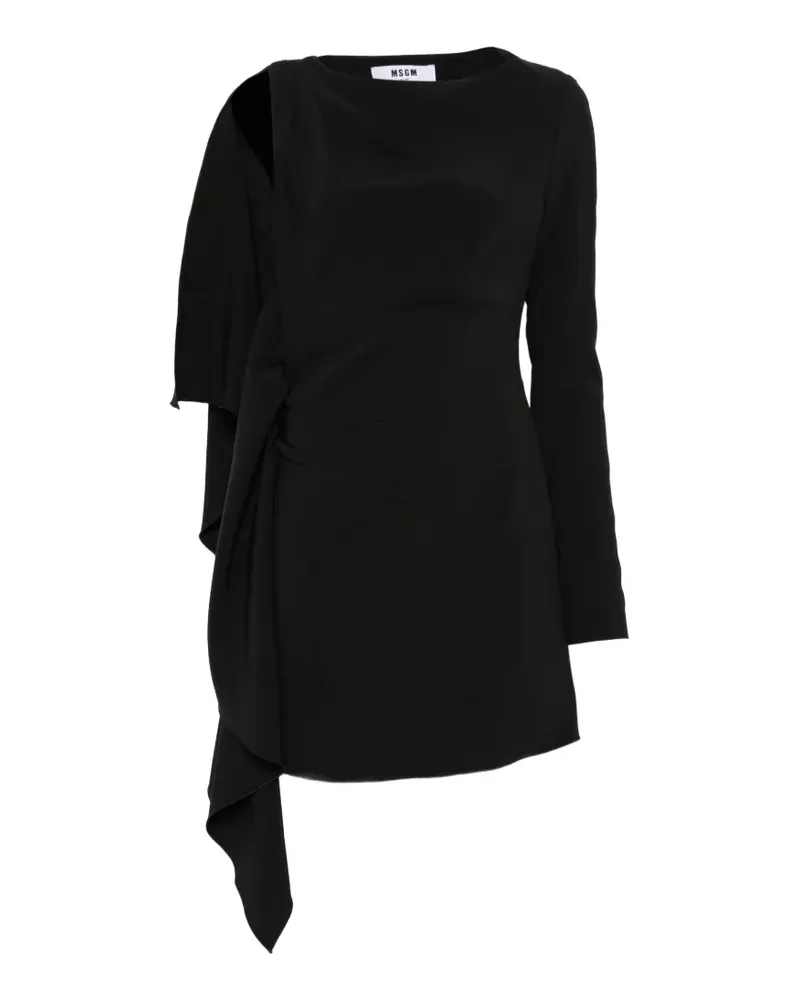 MSGM draped-detail mini dress - Schwarz Schwarz
