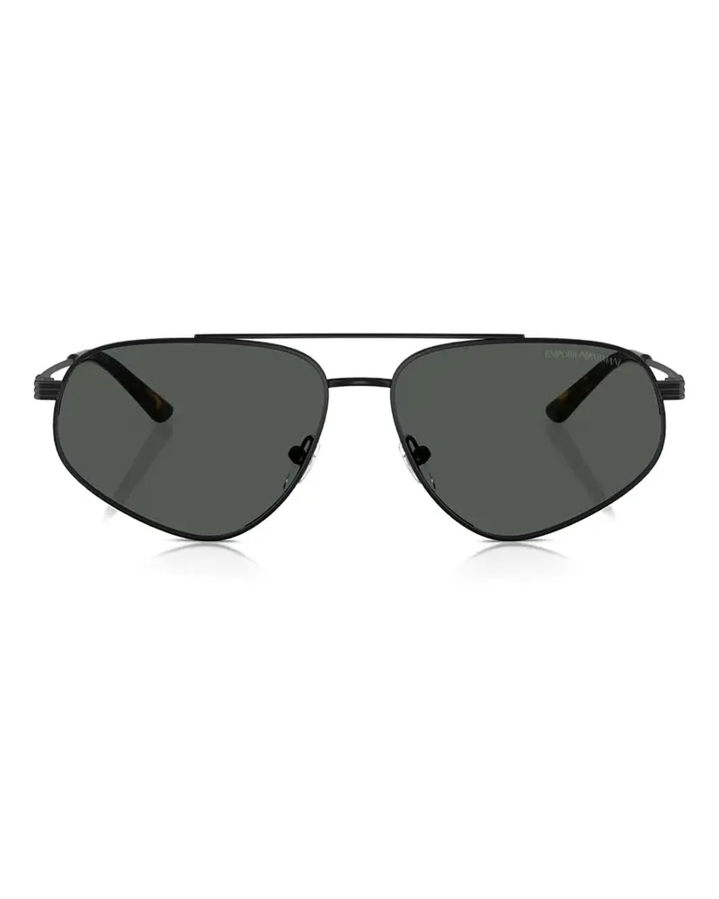 Emporio Armani Sonnenbrille mit geometrischem Gestell - Schwarz Schwarz