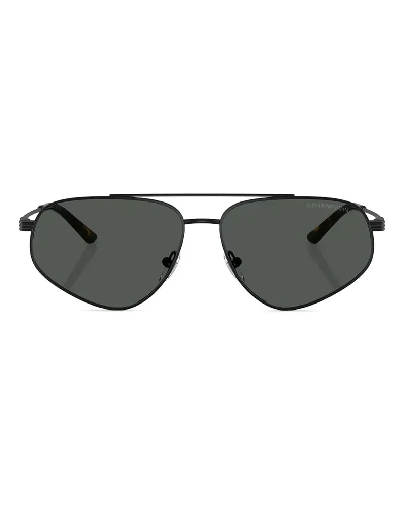 Emporio Armani Sonnenbrille mit geometrischem Gestell - Schwarz Schwarz