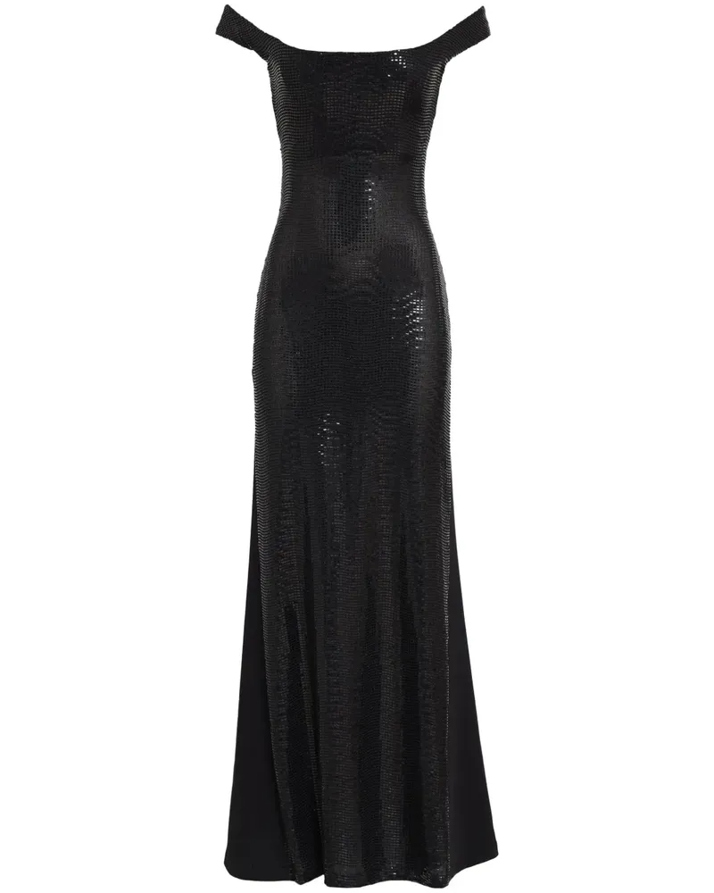 Gloria Coelho Maxikleid in Netzoptik - Schwarz Schwarz