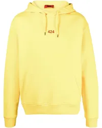 FourTwoFour on Fairfax Hoodie mit Logo-Stickerei Gelb