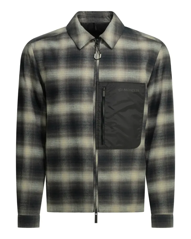Moncler check-pattern padded coat - Schwarz Schwarz