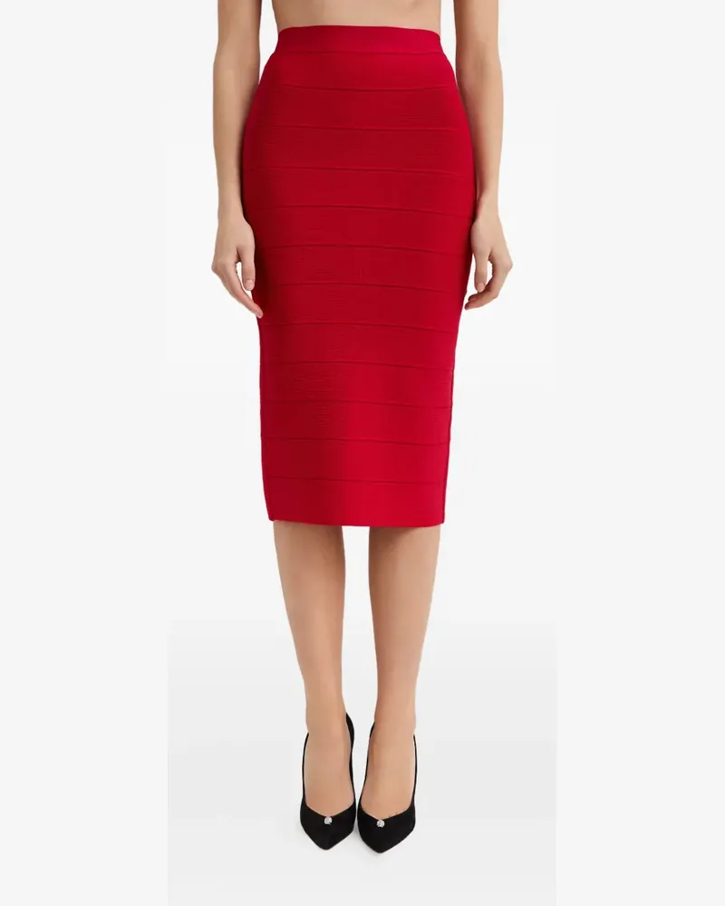 Hervé Léger zip midi pencil skirt - Rot Rot
