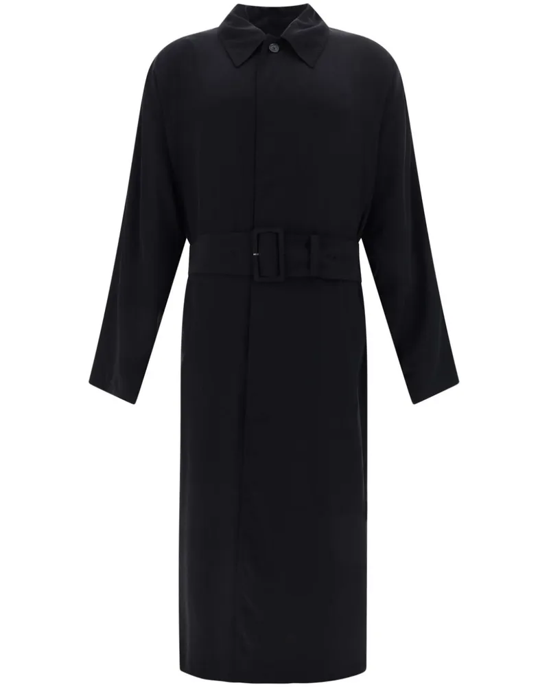 Balenciaga Langer Trenchcoat mit Gürtel - Schwarz Schwarz