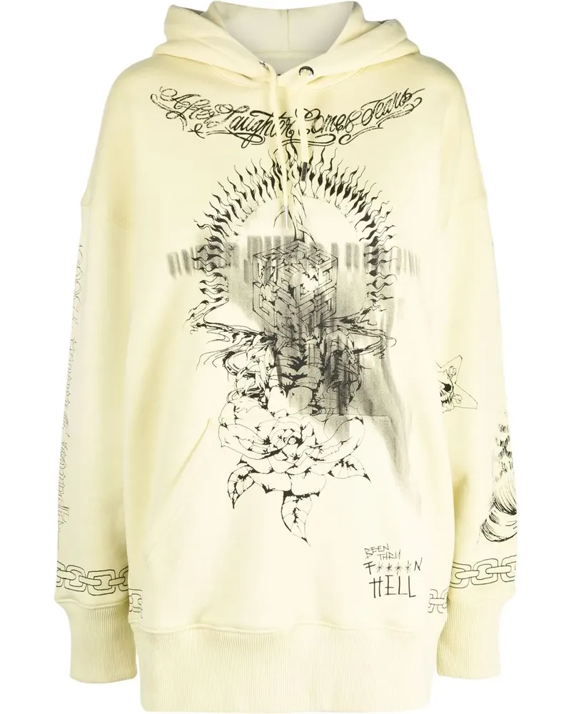 Givenchy Oversized-Hoodie mit Print - Gelb Gelb
