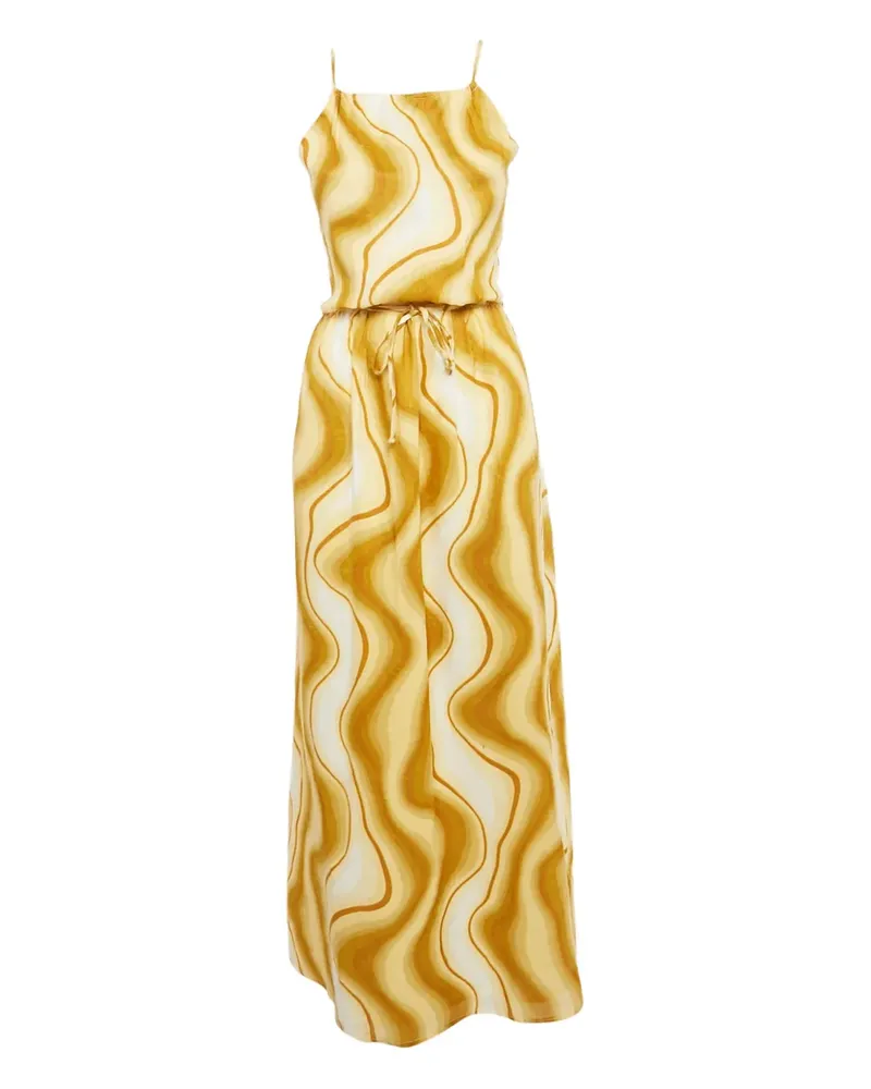 Faithfull The Brand Kleid mit Wellen-Print - Gelb Gelb