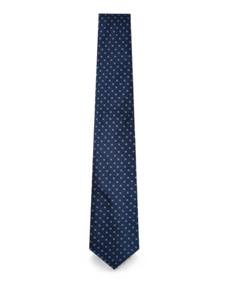 Canali Seidenkrawatte mit geometrischem Print - Blau Blau