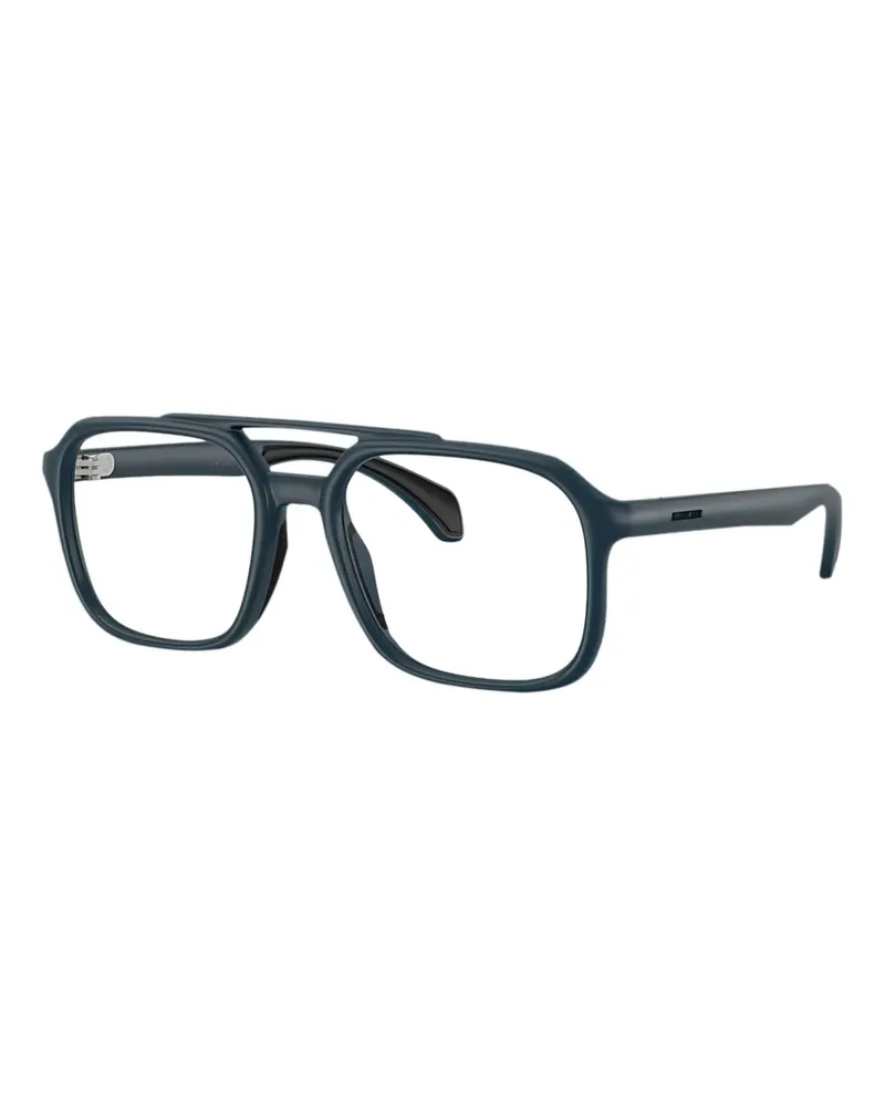 Moncler Eckige Brille mit Doppelsteg - Blau Blau