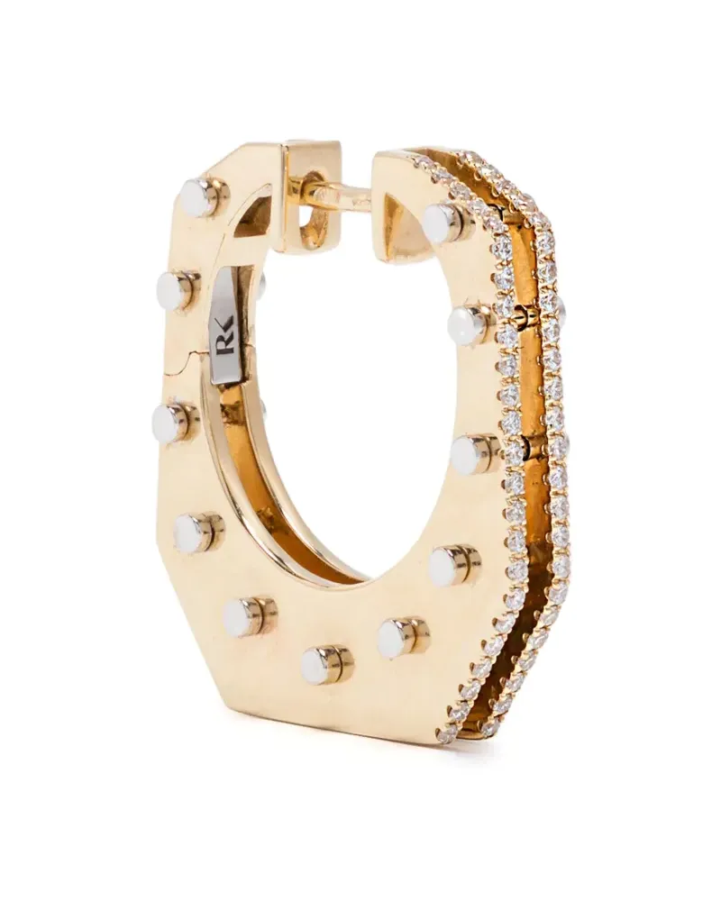Rainbow K 14kt Cyborg Gelbgoldcreole mit Diamanten Gold